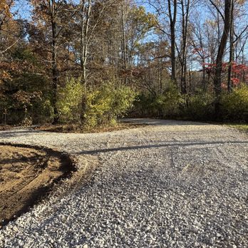 Grading work by an excavation crew