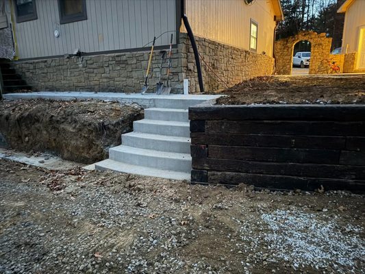 Demolition work by an excavation crew